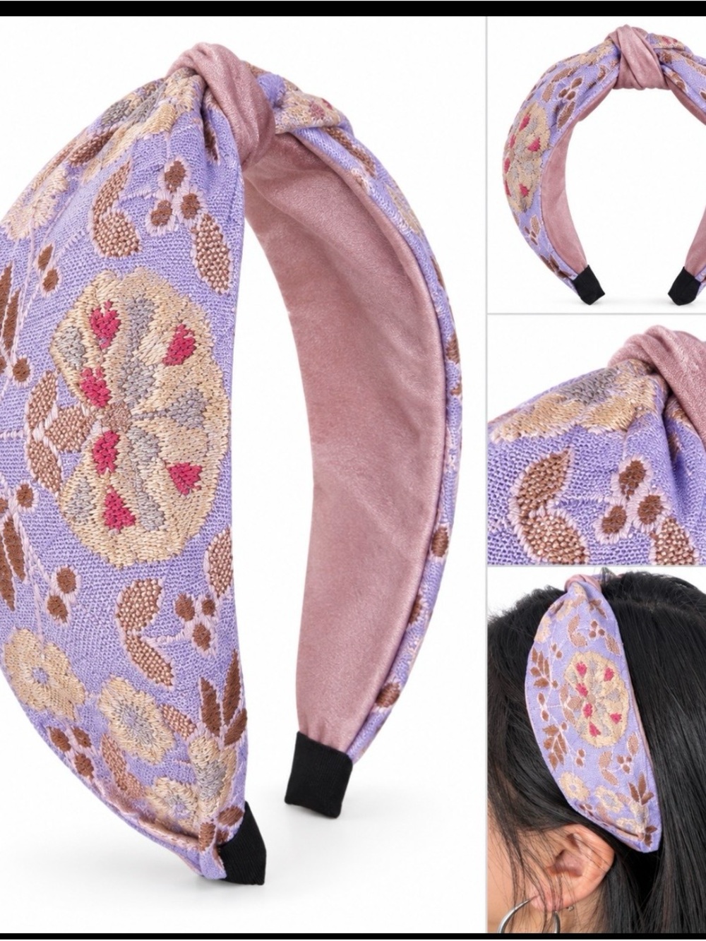 Lavender Floral Knotted Headband - Women Accessories
